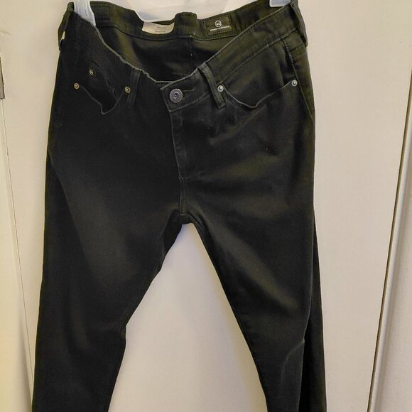 Ag Adriano Goldschmied Denim - AG Jeans The Stilt Cigarette Leg Jeans Black Size 27 Mid-Rise Stretch Denim